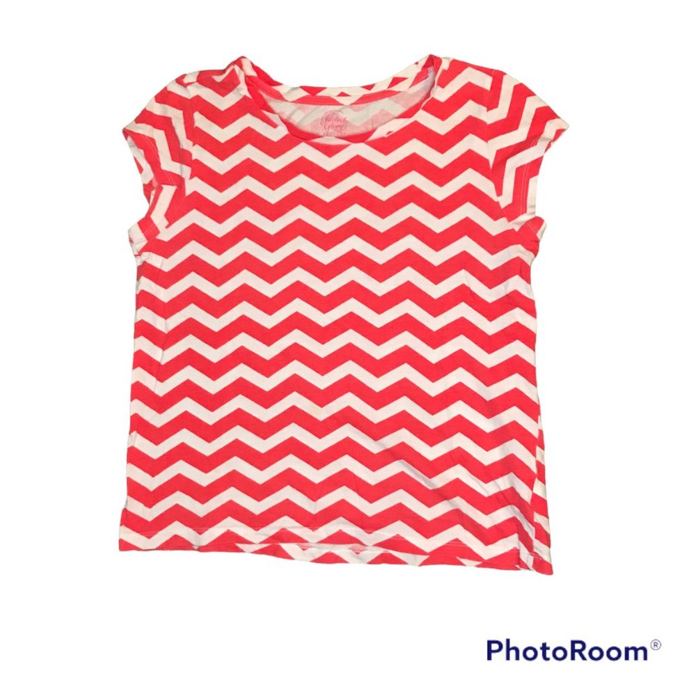 Faded Glory Girl’s XL 14/16 Red/White Striped T-shirt - GOOD